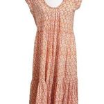 Matta Sabina Greece Midi Dress Rust Printed Short Sleeves Cotton Womens Sz XS Orange Photo 0