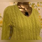st. john's bay Long sleeve Cable knit V neck sweater size S tall Photo 2
