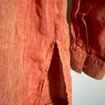 Ellen Tracy Linda Allard  100% Linen Orange Button-Up Shirt size 10 Photo 4