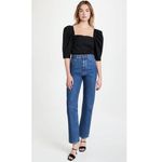 Vince NWT ‎ DRAPED 3/4 SLEEVE SQUARE NECK POPLIN TOP BLOUSE BLACK Photo 2