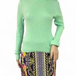 PRISCAVera Made in Italy Ribbed Knit Mock Neck Top Mint Green Size XS/S NWOT! Photo 1