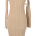 M//C Michelle‎ by Commune Carmine dress NWT Medium Tan Photo 0