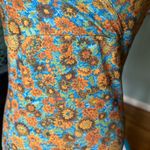 Vintage Hourglass Orange Blue Floral Dress Size L Photo 2