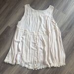 POL Cream Sleeveless Ruffled Tunic Embroidered Lace Blouse Large Photo 1