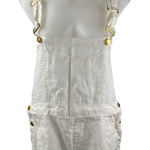 We Wore What  100% Linen Women's White Sleeveless Playsuit Overalls Romper Shorts L Photo 0