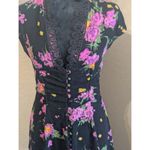 Free People Floral Dark Boho Mini Dress, Size 8 Photo 1