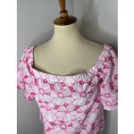 Lilly Pulitzer Lesley Top in Razberry Botanical Chiffon Eyelet Pink White Medium Photo 6