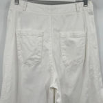 ZARA Jeans White High Rise Wide Leg Raw Hem Pants 100% Cotton Women’s Size 8 Photo 4
