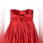 THML  Strapless Red twist‎ bow bandeau midi dress Size L Photo 2