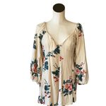 Free People NWOT   Francesca Floral Print Long Sleeve Minidress WARM IVORY COMBO Photo 4