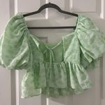 English Factory Green Floral Crop Blouse Photo 1