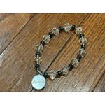 Rustic Cuff Christian Faith Stretch Bracelet Silver & Clear Beads Charm Logo Photo 12