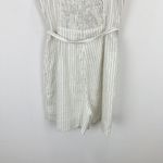 Madewell  Sleeveless Square Neck Pleated Romper Italian Ivory Pinstripe US 00 NWT Photo 11