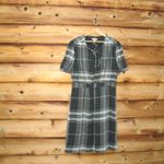 Burberry  Brit Gray Check Crepe Wool Dress 12 Photo 1