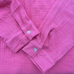 Anthropologie MOTE XXL Blouse Top Popover Long Sleeve Hot Pink Gauzy Women’s Photo 6