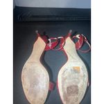 Alexandre Birman ‎ Red Snakeskin Leather Ankle Strap Heeled Sandals Size 39 Photo 1