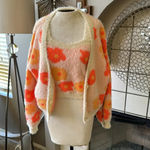 willow root cardigan and tank top set size medium orange daisys NWOT Photo 6