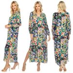Johnny Was  Puff Sleeve Maxi Dress Swim Cover Up Layla Print Size XS Photo 13