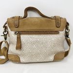 Anthropologie [] Jesslyn Blake Tan Cream Suede Messenger Crossbody Satchel Bag Photo 4