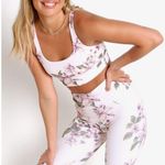 Beach Riot  Leah Sports Bra Pink Floral Small Photo 1