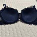 Victoria's Secret Victoria’s Secret Body By Victoria Blue Silver Metallic Lined Demi Bra 32DD Photo 6