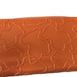 Tous Genuine Pebble Leather Zip~Around Wallet Cognac Dustcover Flaws Photo 3