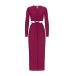 Monique Lhuillier ML by Elegant Purple Metallic Knit Long Sleeve Dress Size 10 Photo 3