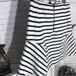 Ann Taylor Navy Cream Stripe Skater Skirt Size 4 Photo 6