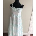 Aerie Light Blue Sleeveless Maxi Dress Adjustable Straps & Tiered Skirt Large Photo 3