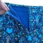 Talbots  Women's Size 8 Blue Paisley Print Knee Length Skirt Lined Zip Closure Photo 5
