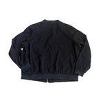 Susan Graver  Solid Black Size XL Floral Lined Bomber Full Zip Jacket Photo 2