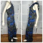 Derek Heart  One-Piece Romper Jumpsuit Blue w/ Peacock Feathers Size Small Photo 2