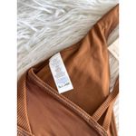 Aerie OFFLINE By Ribbed Plunge Sports Bra Brown Size Medium Photo 5