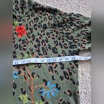 "Til The End" Floral Leopard Print Hoodie Sweatshirt Size XL Green Photo 6
