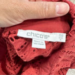 Chico's Chico’s Poplin Cutwork Shirt Button Front Longsleeve Lace in Rust Orange Size 6 Photo 11