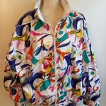 Lavon Vintage 90s Colorful Abstract Print Windbreaker Track Jacket Women Large Photo 3