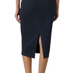prAna  Cozy Up Midi Skirt in Nautical Heather Navy Blue size XS Cozy Stretch Photo 1