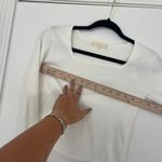 Fanco White Square Neck Long Sleeve Crop Top Knit Blouse Women's Size‎ Small Photo 7