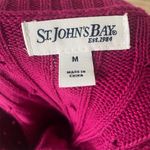 st. john's bay  Women's Pink Cable Knit Pullover Crew Neck Sweater Size M Photo 3