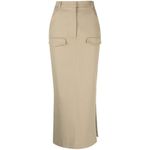 NANUSHKA Edena Skirt in Pebble Large New Womens Long Maxi Chinos Khaki Tan Photo 10