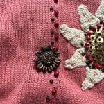 Storybook Knits vintage Autumn sunflowers embellished cardigan sweater Photo 5