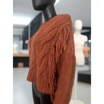 Urban Outfitters Faye Shimmer Fringe Cable Knit Sweater Size M Photo 4