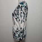 White House | Black Market Teal Floral Cardigan Small Romantic Feminine Photo 2