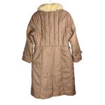 Vtg Bromleigh Womens Puffer Jacket Fur Collar Sz S/M Longline Tan Photo 1