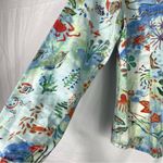 Chico's Chico’s Top Jacket Whimsical Sea Life Nautical Print Blue Linen Cotton Photo 1