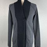 Lululemon Bliss Break Wrap Jacket Size 4 Heather Black Black Pockets Thumbholes Photo 0