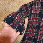 Loft Tartan Holiday Plaid Button Back Balloon 3/4 Sleeve Blouse SZ M Xmas Cabin Photo 3