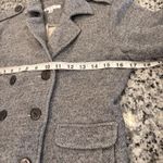 CAbi  Gray Shrunken Pea Coat Double Breasted Anchor Button Jacket Size Small Photo 14