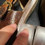 Joan & David Vintage Crocodile Embossed Leather Exotic Breatheable Chunky Loafers Flats Tomboy Masc Boho Block Cutouts D’orsay Woven Photo 10