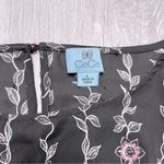 CeCe  Women's NWT Trendy Black Floral Print Ruffle Sleeve Blouse Large Photo 2